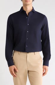 Lorenzo Uomo Solid Trim Fit Textured Flannel Shirt