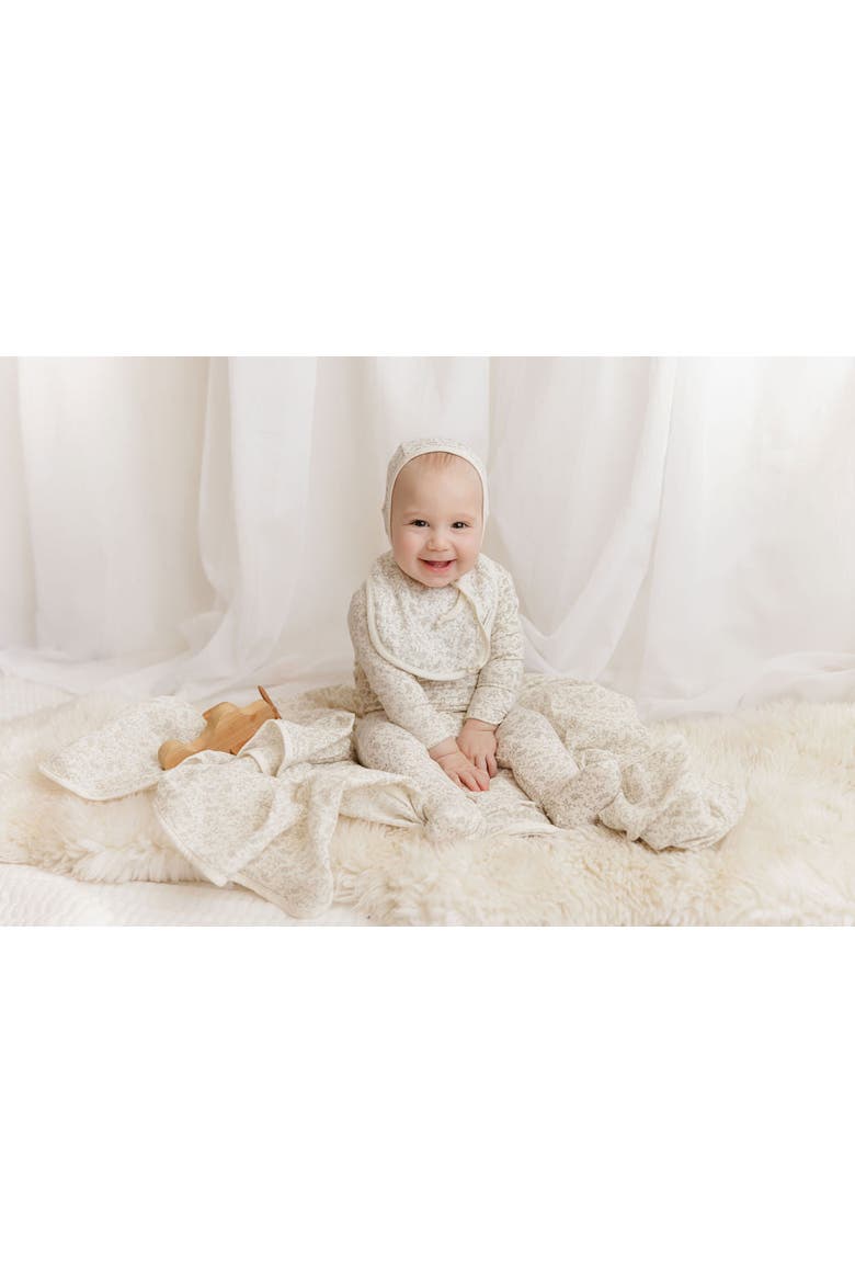 Modal French Terry Vine Collection - Footie, Alternate, color, Ivory/Sage