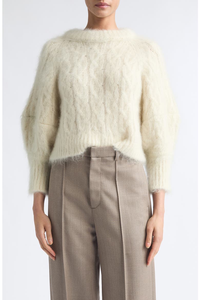The Chalmers Cable Knit Mohair Blend Sweater, Main, color, IVORY