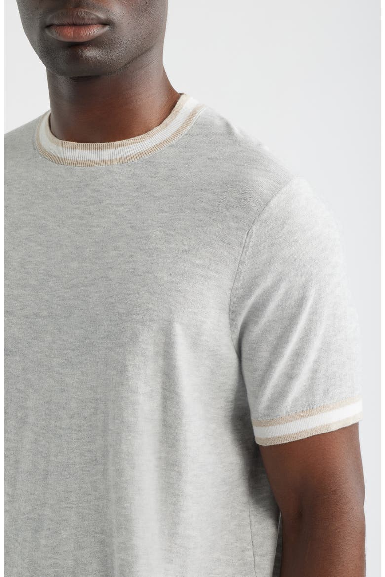 Short Sleeve Reverse Jersey Sweater, Alternate, color, SILVER
