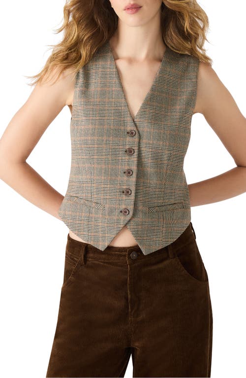 Steve Madden Barrett Plaid Vest In Green