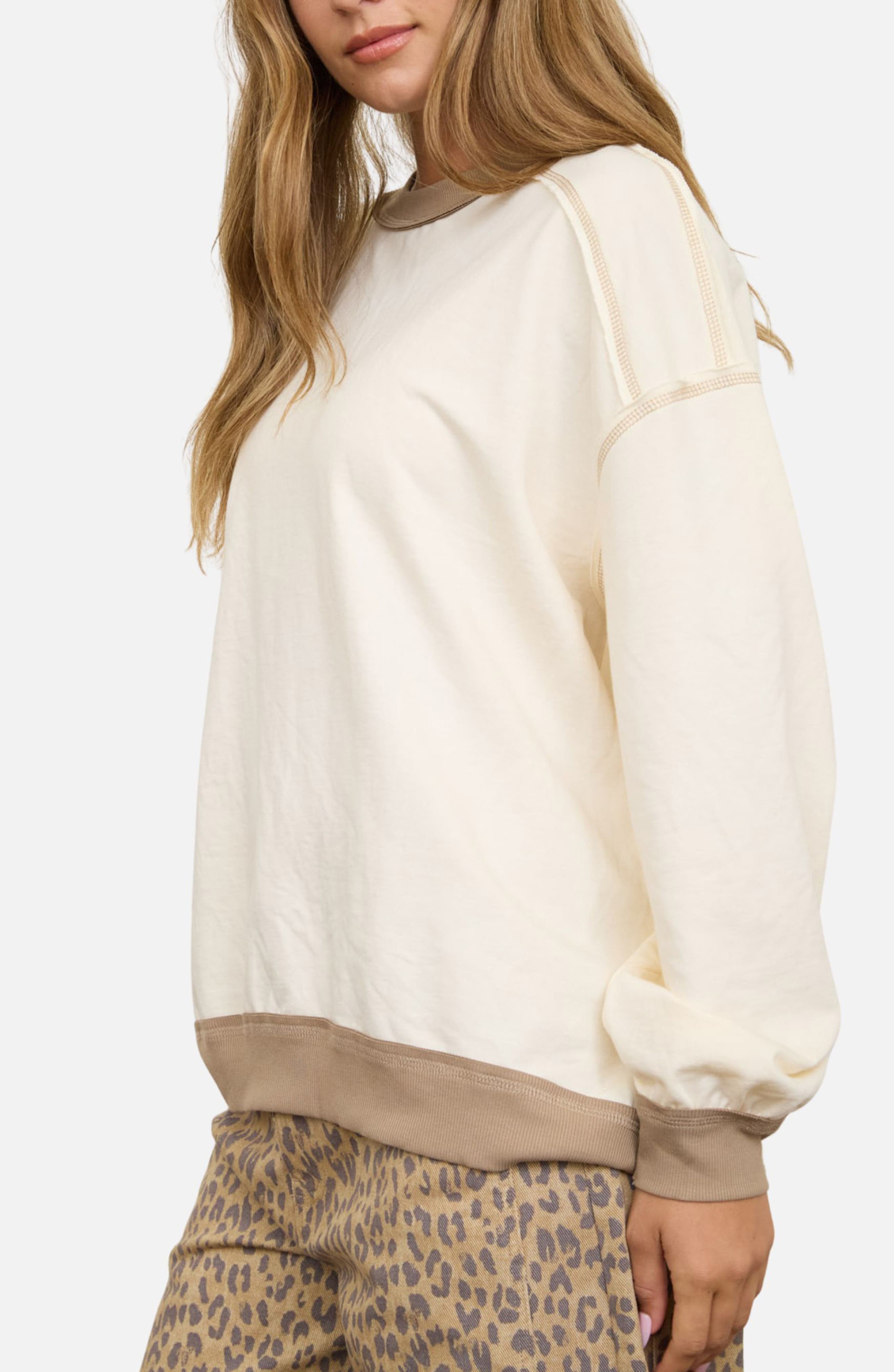 J.O.A. Exposed Seam Sweatshirt (Women) | Nordstrom