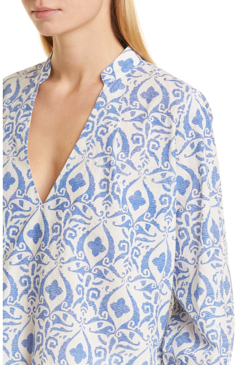 Freya Floral Embroidered Cotton Top, Alternate, color, MYKONOS