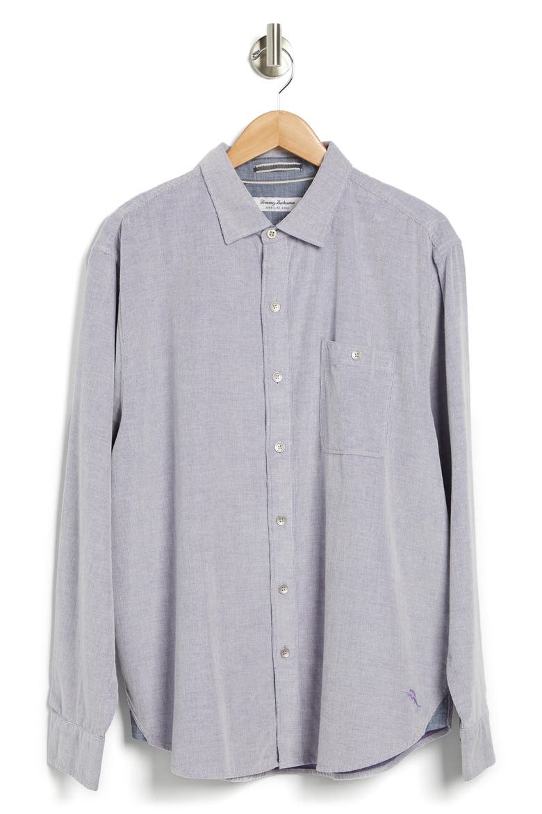 Sandwash Corduroy Button-Up Shirt, Alternate, color, PURPLE IRIS