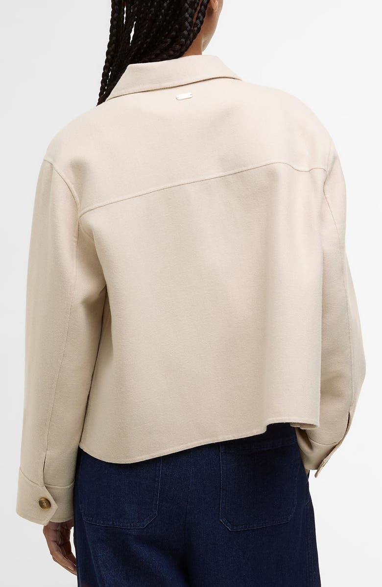 Barbour Ashdon Double Face Wool Blend Overshirt, Alternate, color, Oat