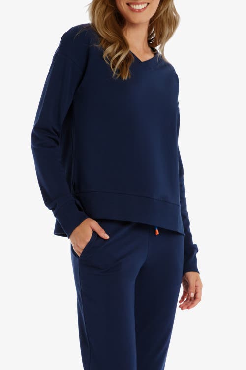 Helen Jon V-neck Pullover In Navy