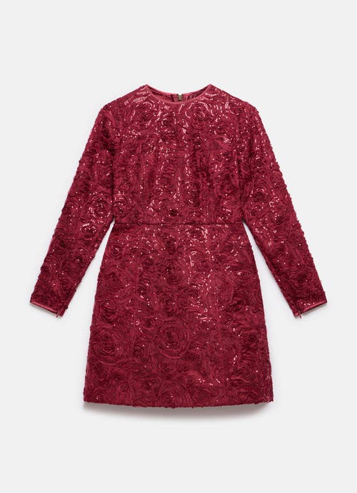Mint Velvet Sequin Lace Mini Dress In Red