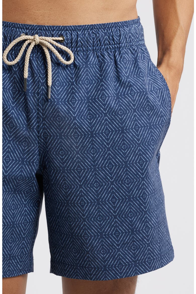 Bayberry Water Repellent Swim Trunks, Alternate, color, NAVY SHIBORI