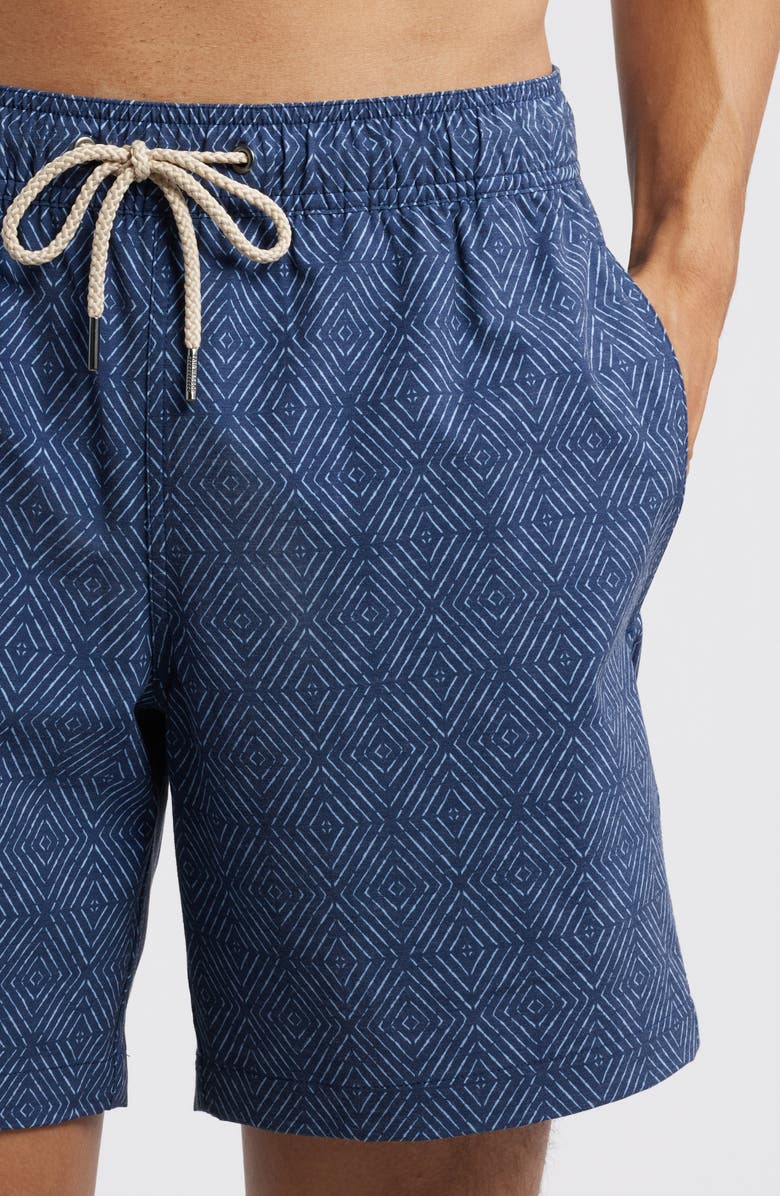 Fair Harbor Bayberry Water Repellent Swim Trunks, Alternate, color, Navy Shibori (402)