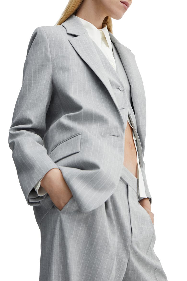 Pinstripe Jacket, Alternate, color, MEDIUM HEATHER GREY
