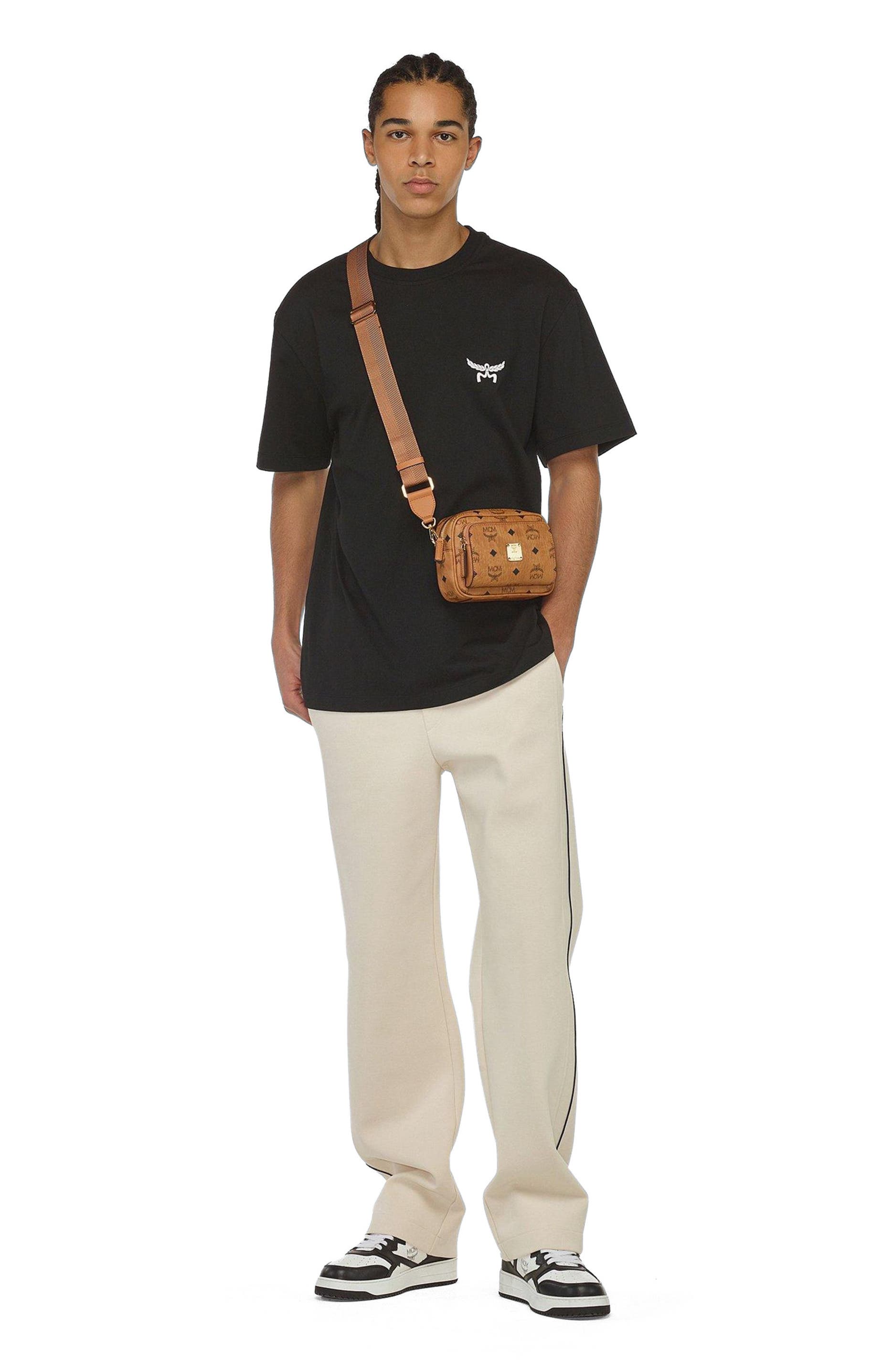 MCM Aren Crossbody in Visetos, Alternate, color, Cognac