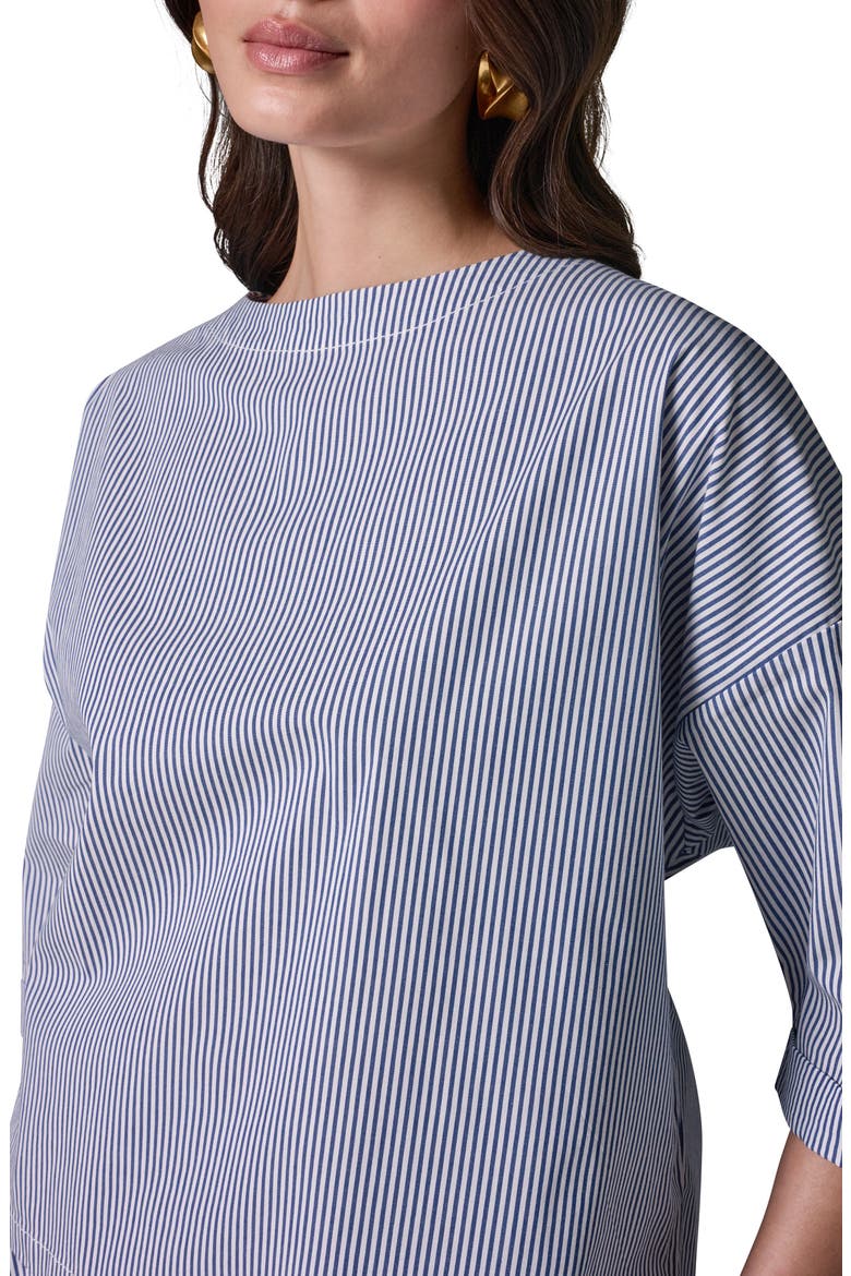 Stripe Stretch Cotton Top, Alternate, color, NIGHT FALL