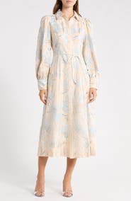 Elliatt Nia Cotton & Linen Long Sleeve Shirtdress