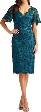 Tadashi Shoji Ribbon Lace Cocktail Dress