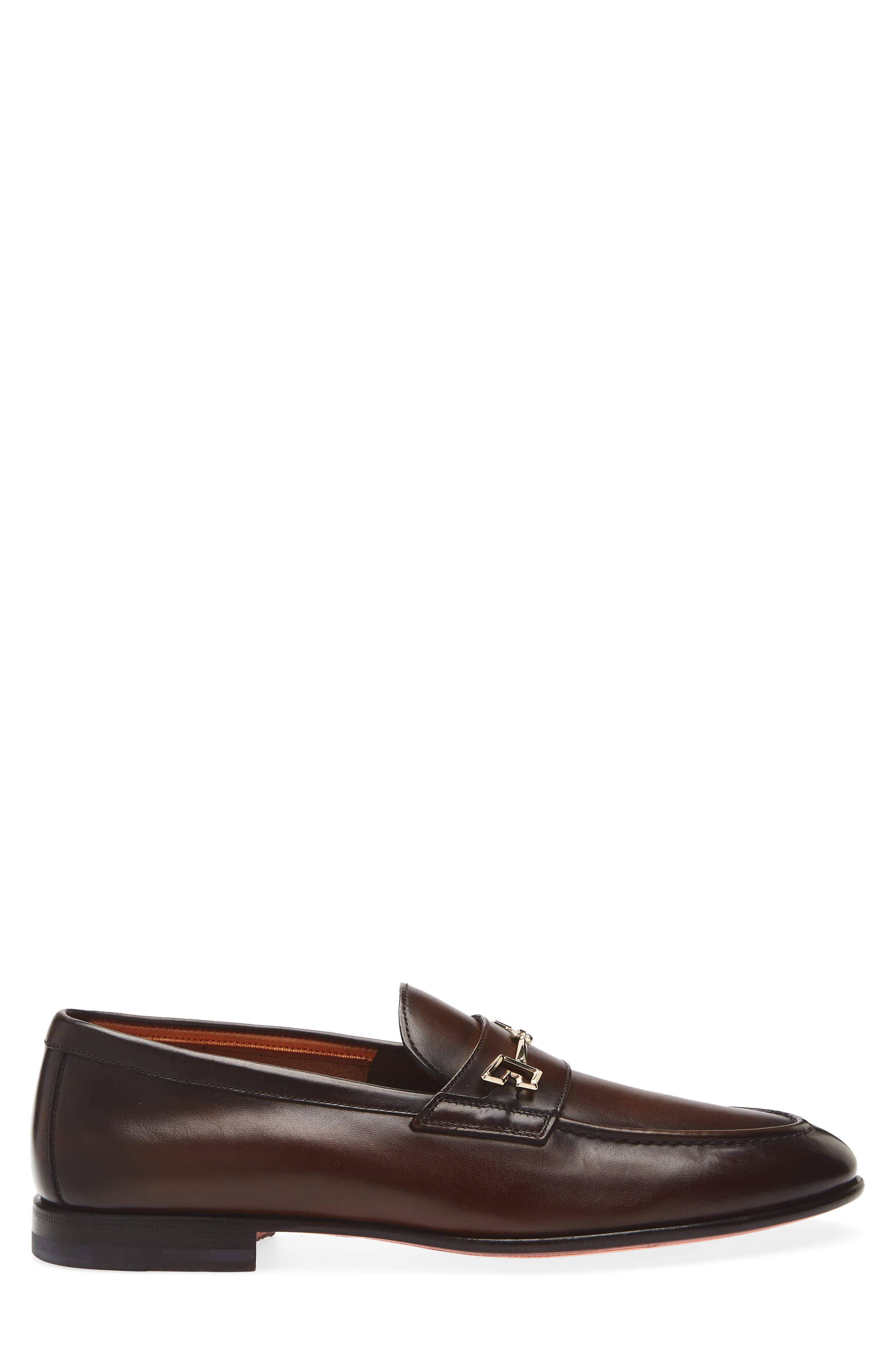 Santoni Saddle Bit Loafer, Alternate, color, Dark Brown