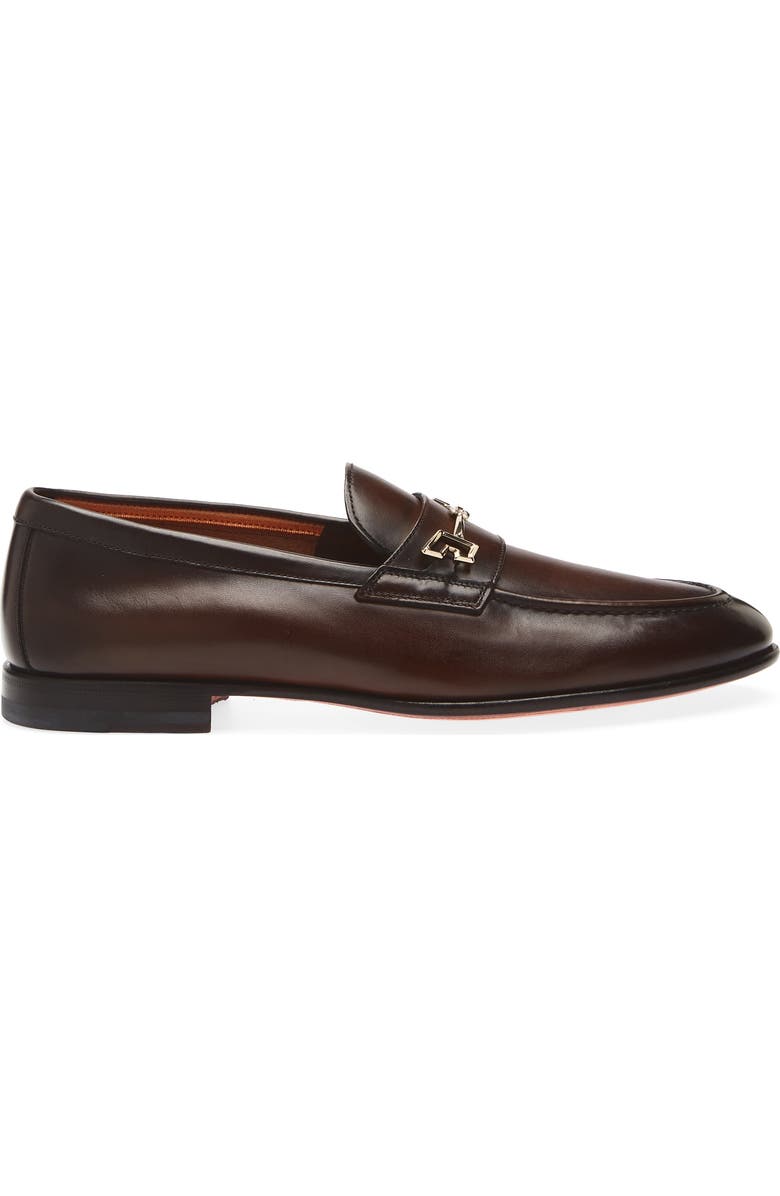 Santoni Saddle Bit Loafer, Alternate, color, Dark Brown