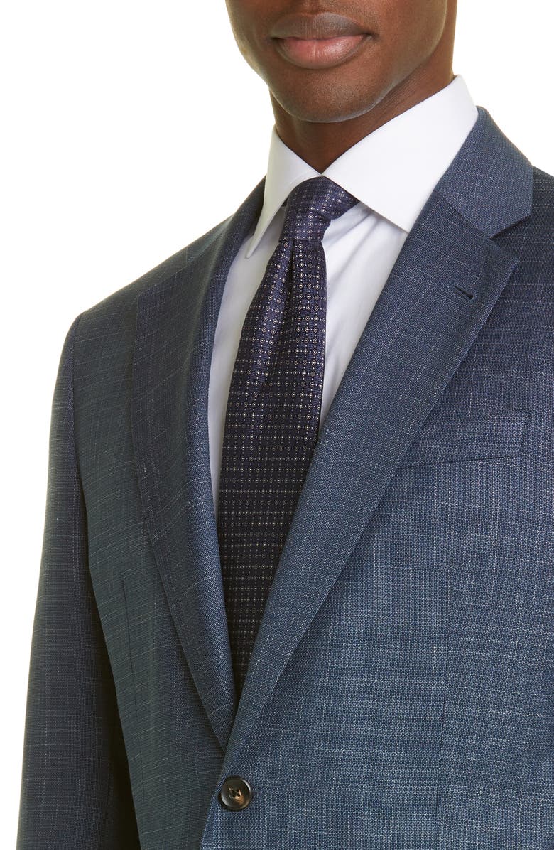 Emporio Armani Textured Plaid Virgin Wool Suit, Alternate, color,