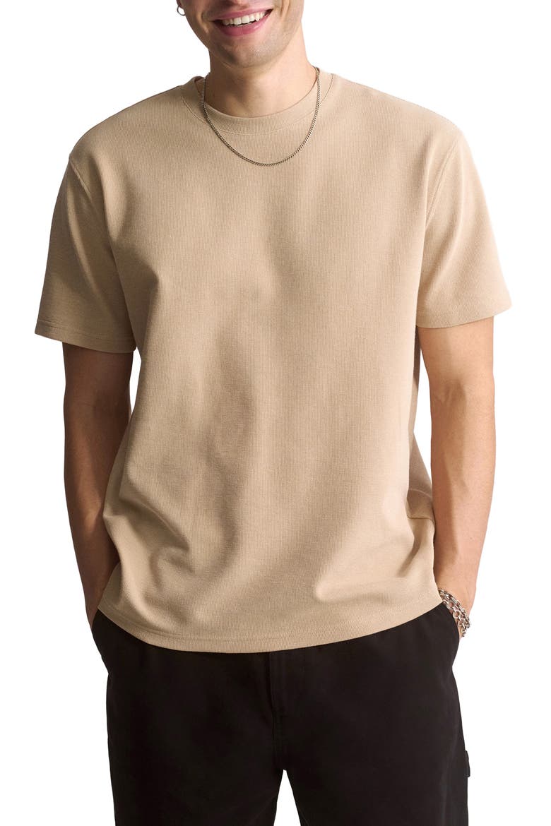 Cotton Blend Crewneck T-Shirt, Main, color, OXFORD TAN