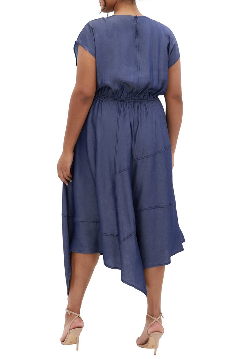 Hallie Asymmetric Maxi Dress, Alternate, color, DENIM