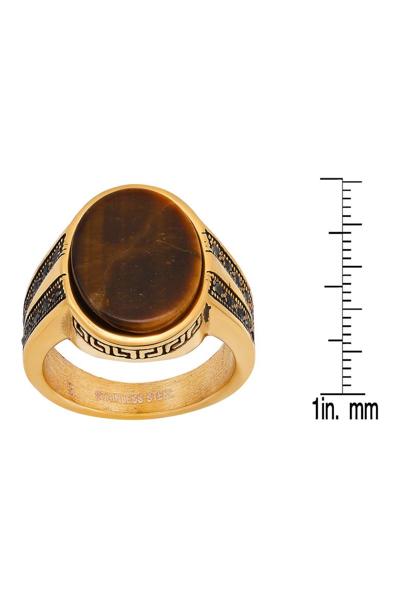 Men's Tiger's Eye Signet Ring, Alternate, color, GOLD