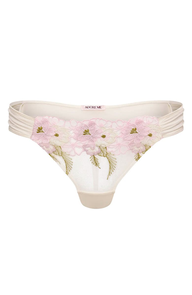 Adore Me Carolyn Thong Panties, Main, color, Light White