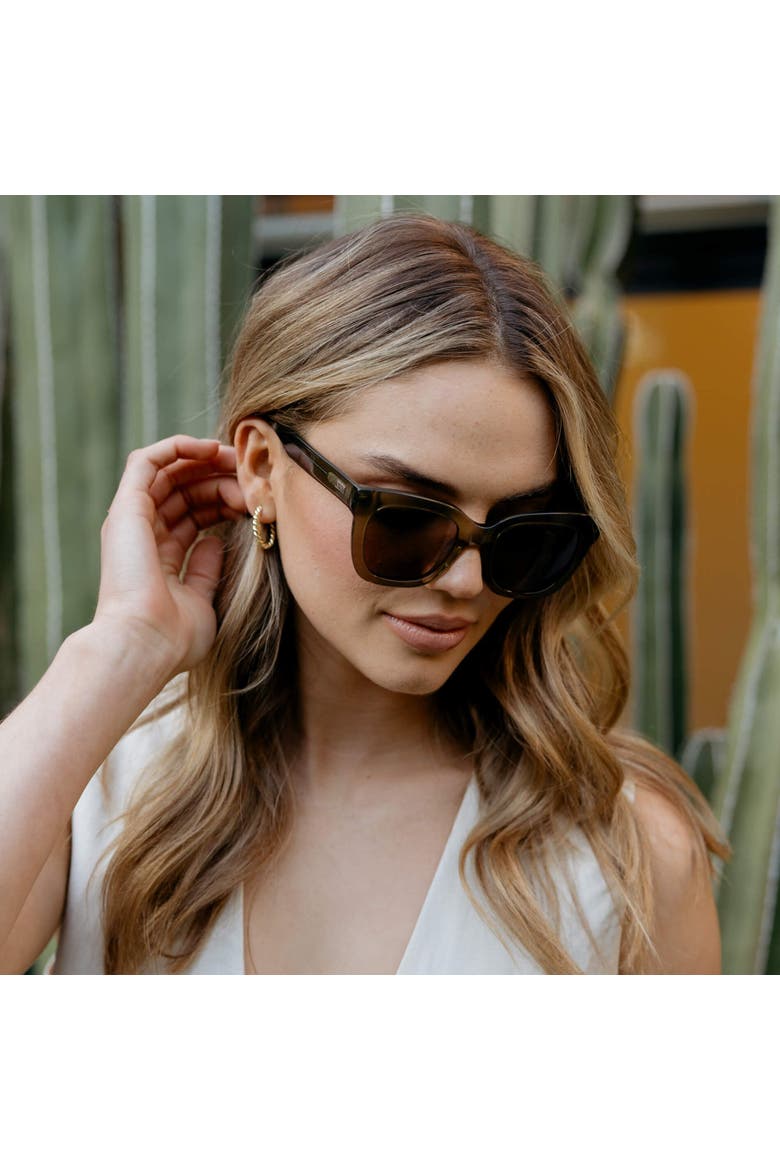 Stormi - 50mm Cat-Eye Polarized Sunglasses, Alternate, color, Khaki Crystal Green