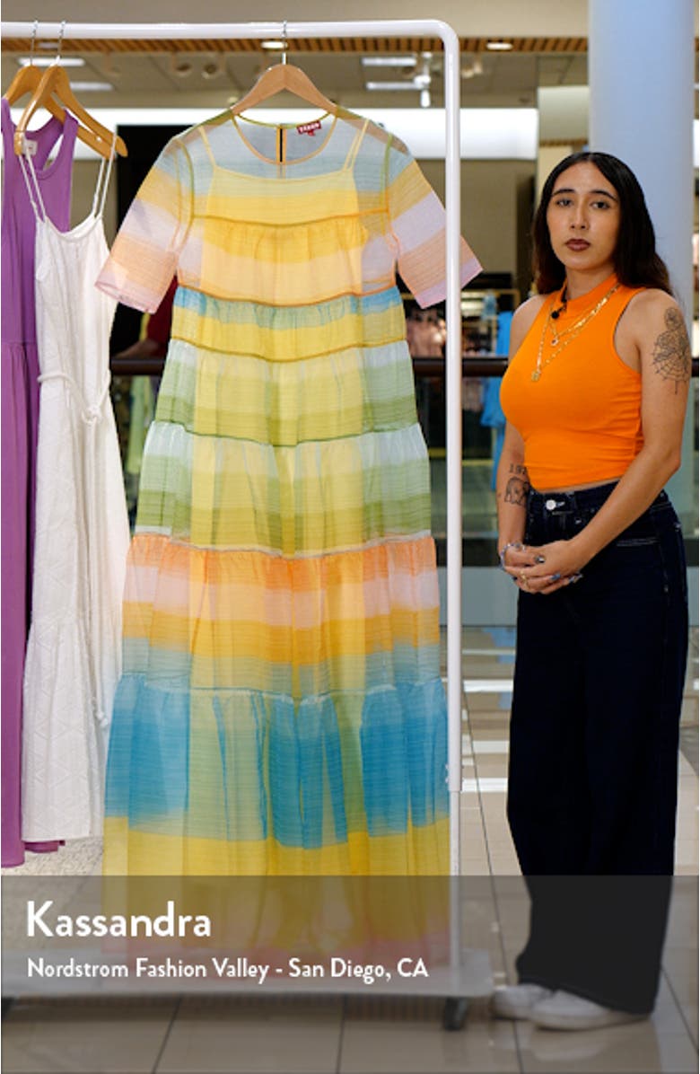 Hyacinth Crepe Organza Tiered Maxi Dress, sales video thumbnail