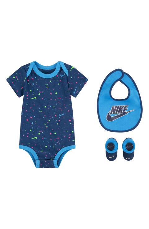 Swoosh Party Bodysuit, Bib & Booties Set (Baby)