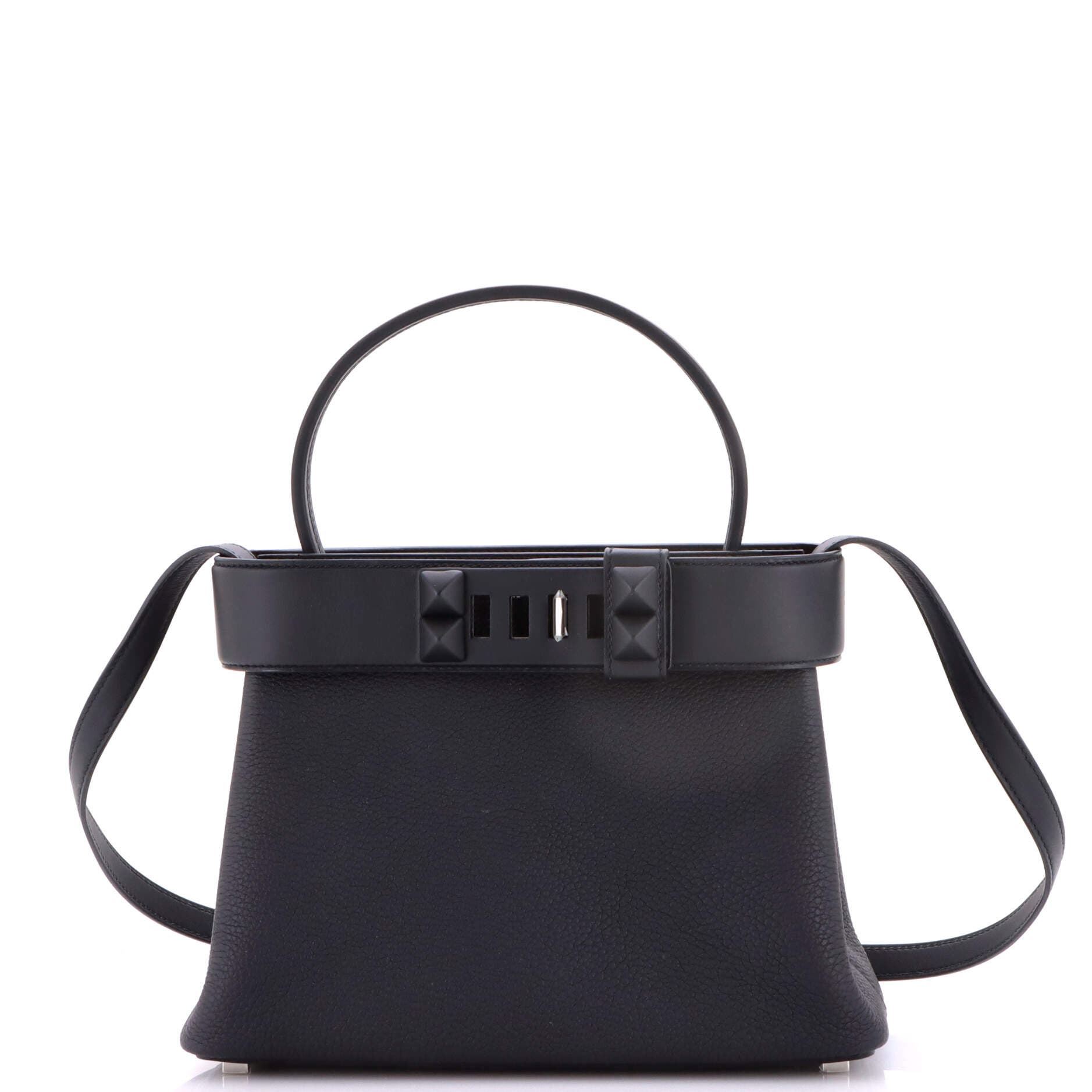 Pre-Owned Hermes Medor Handbag Togo, Main, color, Noir