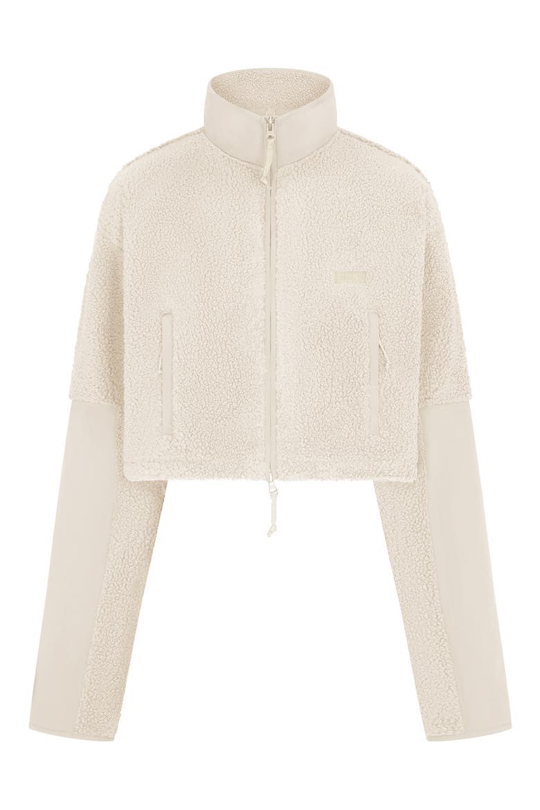 Faux Shearling Crop Jacket, Alternate, color, ECRU