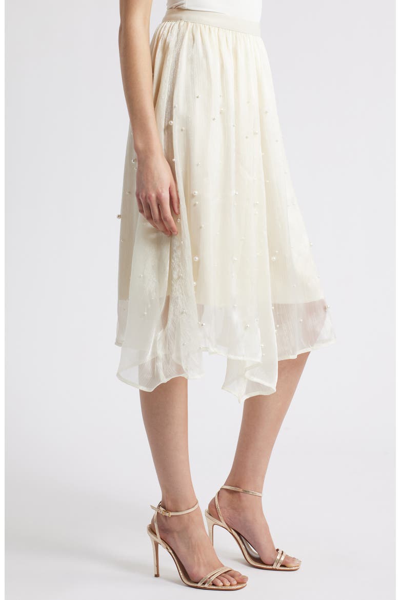 Elsa Beaded Asymmetric Skirt, Alternate, color, IVORY