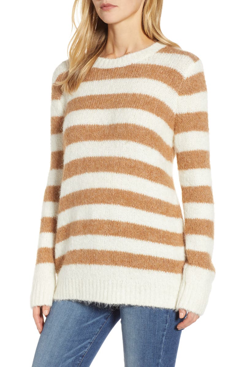 Lou & Grey Stripe Plushfuzz Tunic Sweater, Main, color,
