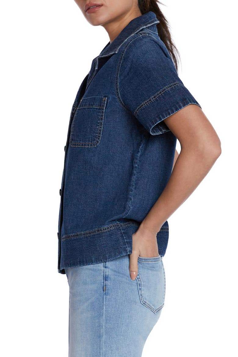 Denim Bowling Shirt, Alternate, color, BAHAMA BLUE