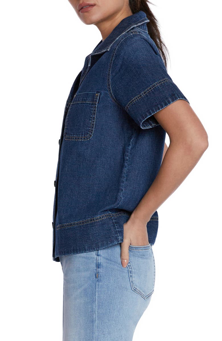 Wash Lab Denim Denim Bowling Shirt, Alternate, color, Bahama Blue