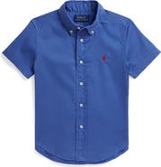 Polo Ralph Lauren Kids' Featherweight Short Sleeve Cotton Twill Button-Down Shirt