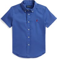 Polo Ralph Lauren Kids' Featherweight Short Sleeve Cotton Twill Button-Down Shirt