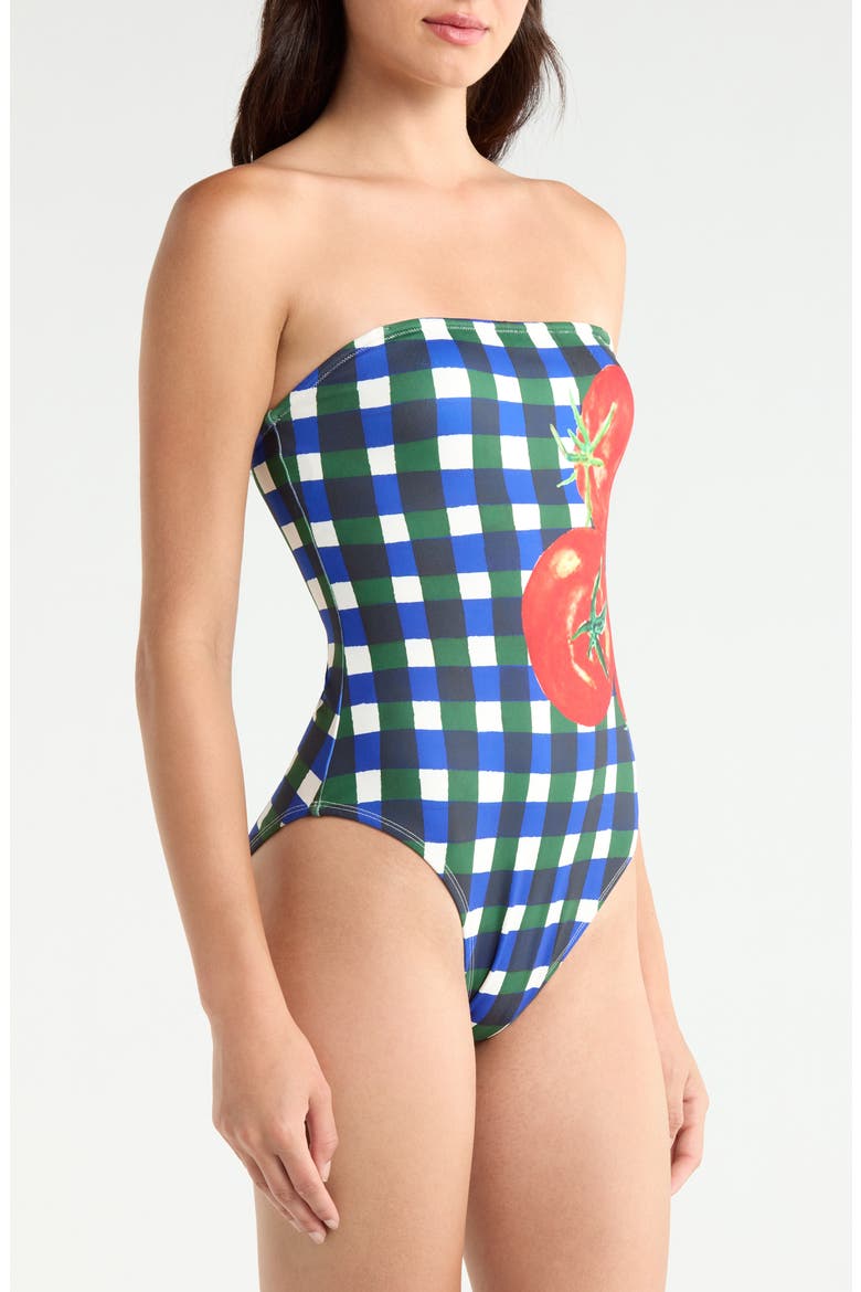 Tavy Gingham Convertible One-Piece Swimsuit, Alternate, color, BLUE/ GREEN