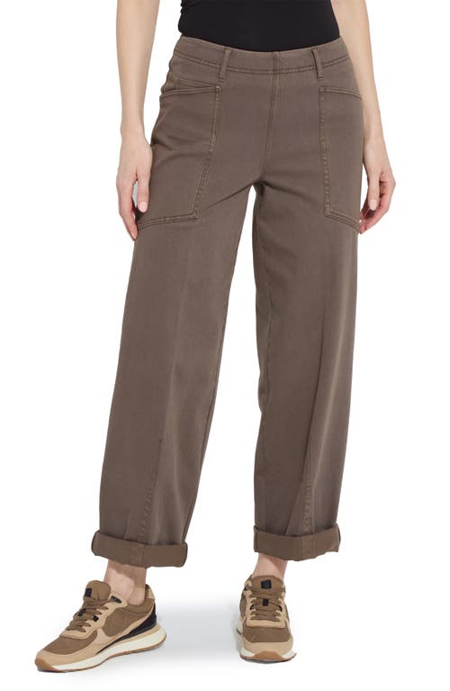 Lyssé Penelope Curved Cuffed Denim Curvy In Brown