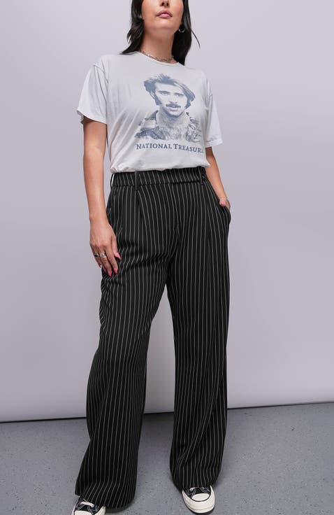 The Empower Pinstripe Wide Leg Trouser