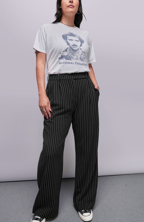 Wildfang The Empower Pinstripe Wide Leg Trouser In Multi
