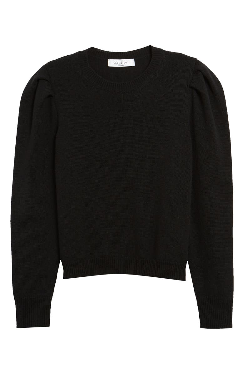 Valentino Leg of Mutton Sleeve Cashmere Sweater, Main, color,
