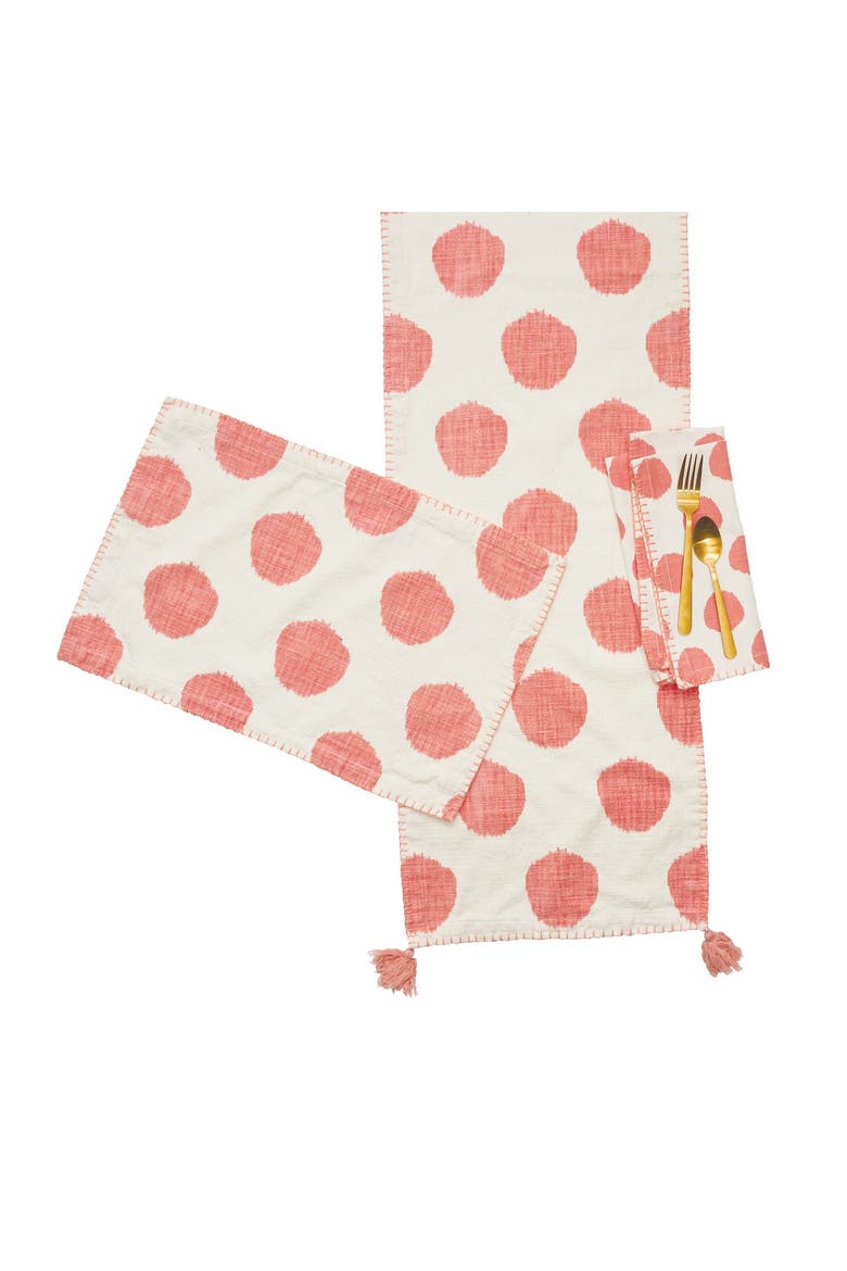 Dot Table Runner, Alternate, color, Pink