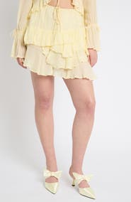 Muse Assembly Tiered Ruffle Miniskirt