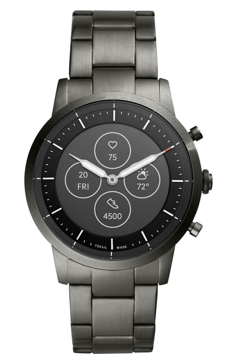 Fossil Collider Hybrid HR Chronograph Smart Bracelet Watch, 42mm, Main, color, 