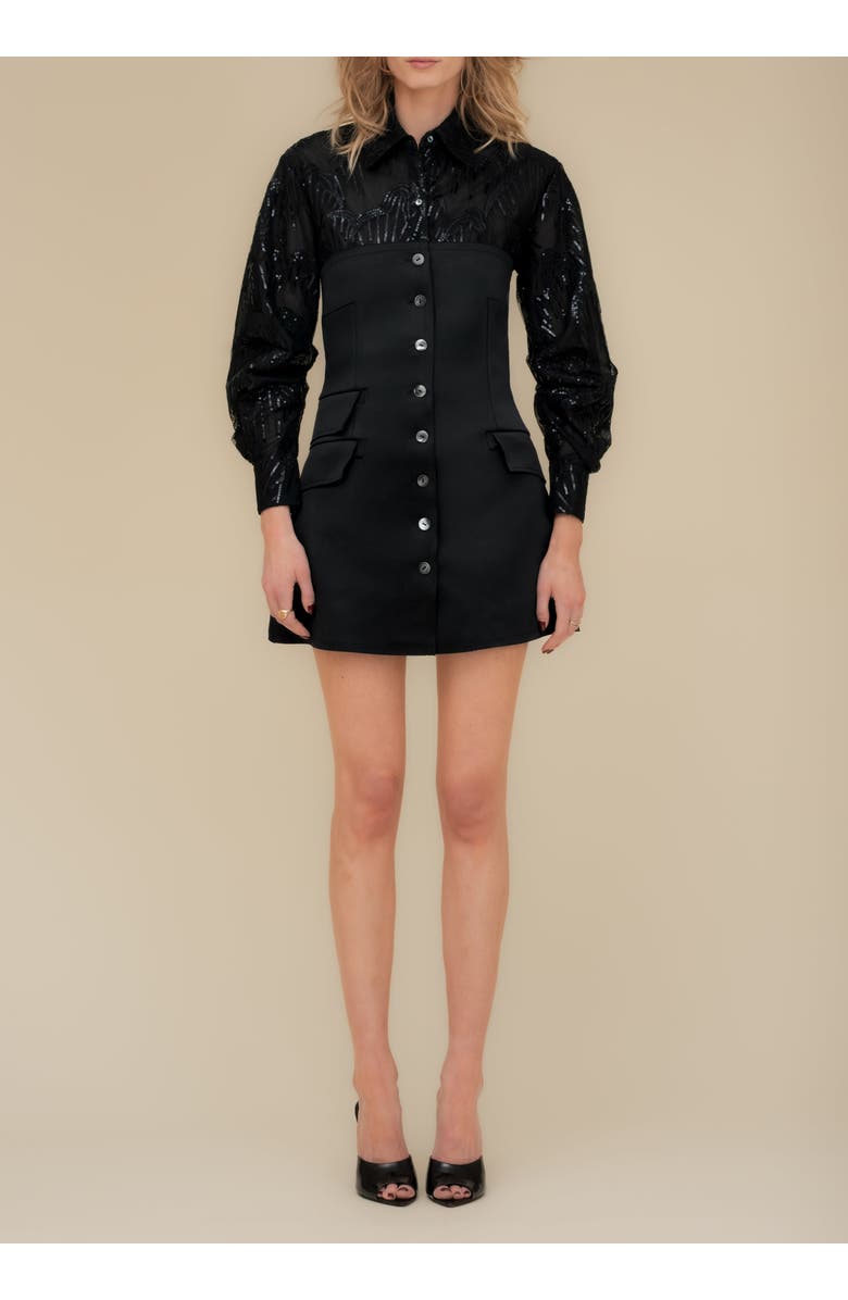 Contessa Mills Craft Strapless Butterfly Jacquard Dress, Alternate, color, Black