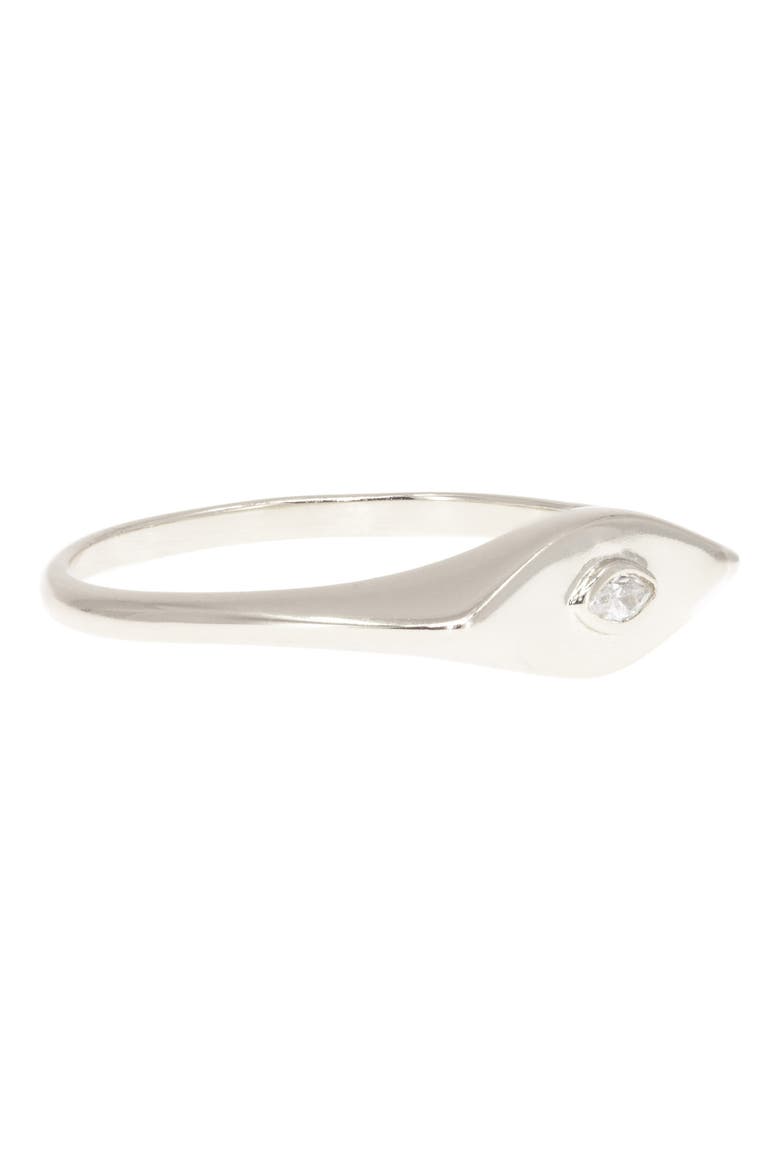 Minimalist Evil Eye Ring, Alternate, color, SILVER