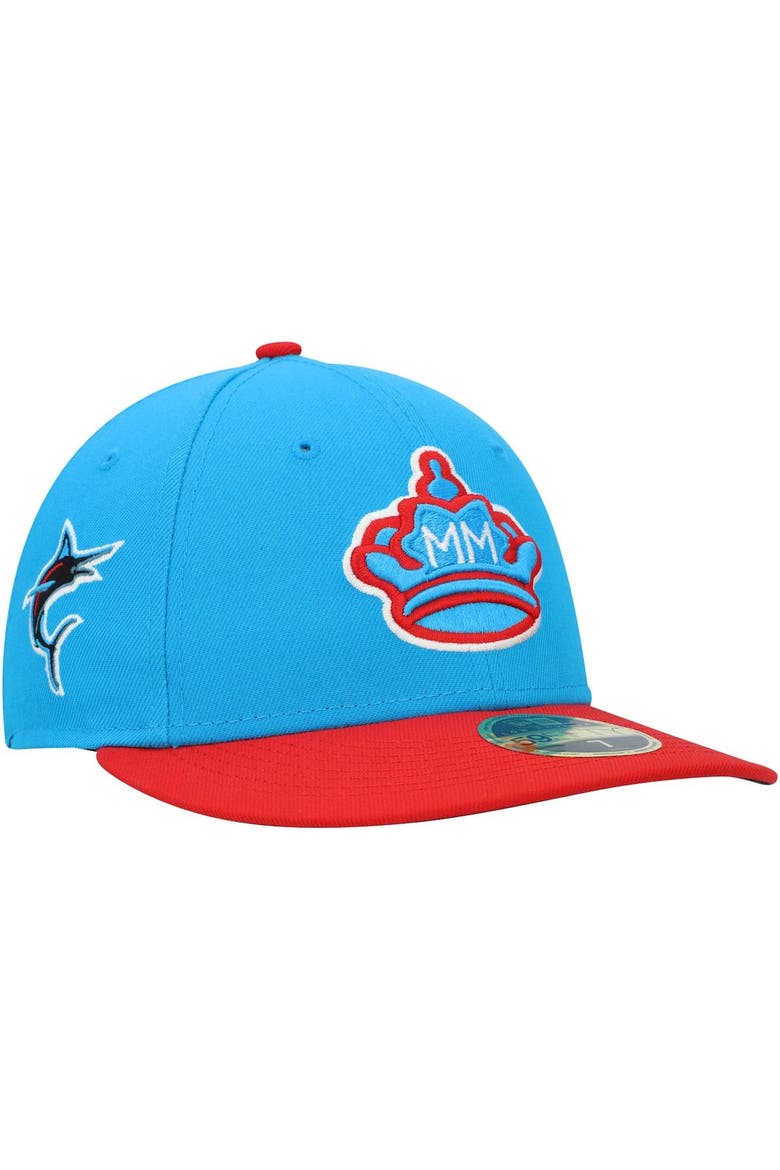 Men's New Era Blue/Red Miami Marlins City Connect 59FIFTY Fitted Hat, Main, color, Blue