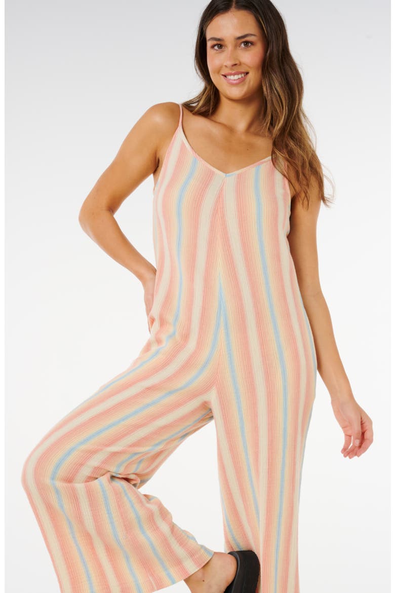 Surf Stripe Wide Leg Jumpsuit, Alternate, color, RAINBOW MULTICOLOR