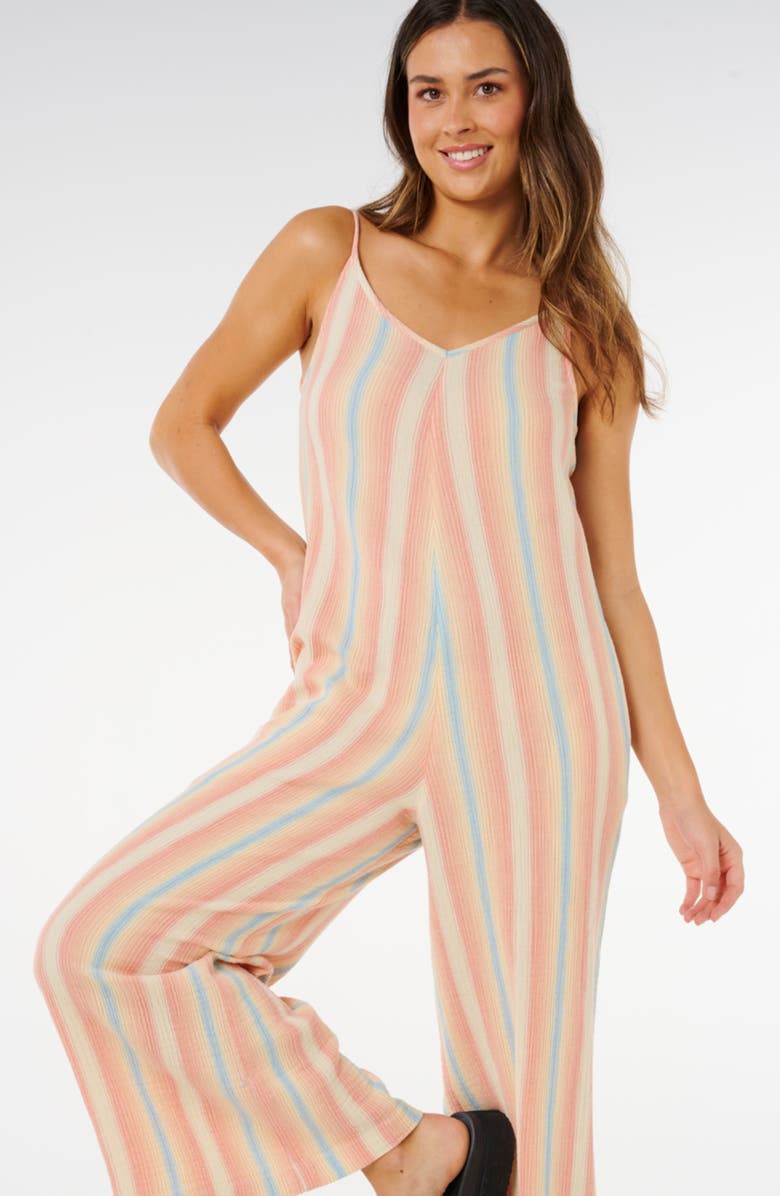 Rip Curl Surf Stripe Wide Leg Jumpsuit, Alternate, color, 