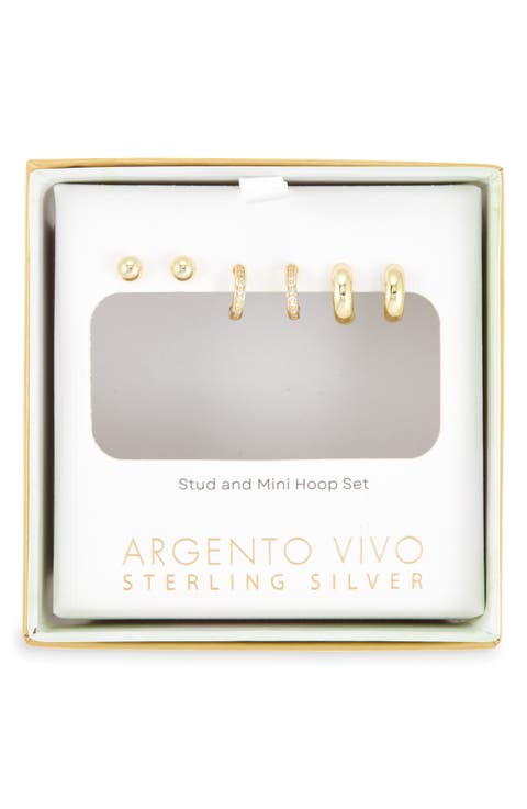 Pack of 3 Assorted Stud & Hoop Earrings
